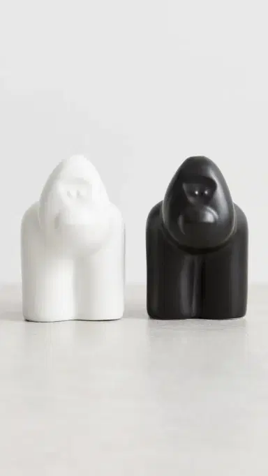 Jonathan Adler Gorilla Salt & Pepper Set Black/White One Size | Thumbnail 2