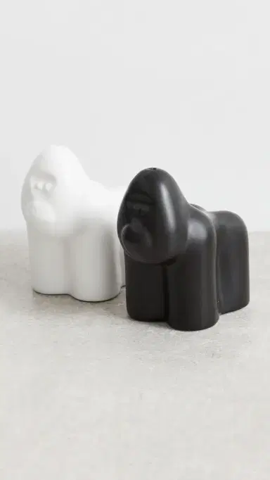 Jonathan Adler Gorilla Salt & Pepper Set Black/White One Size | Thumbnail 3