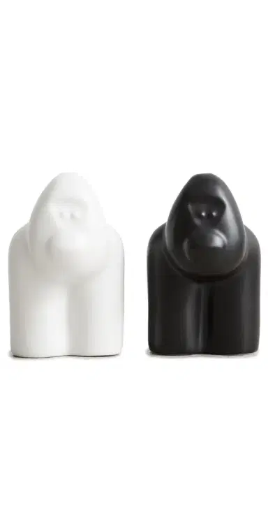 Jonathan Adler Gorilla Salt & Pepper Set Black/White One Size | Thumbnail 1