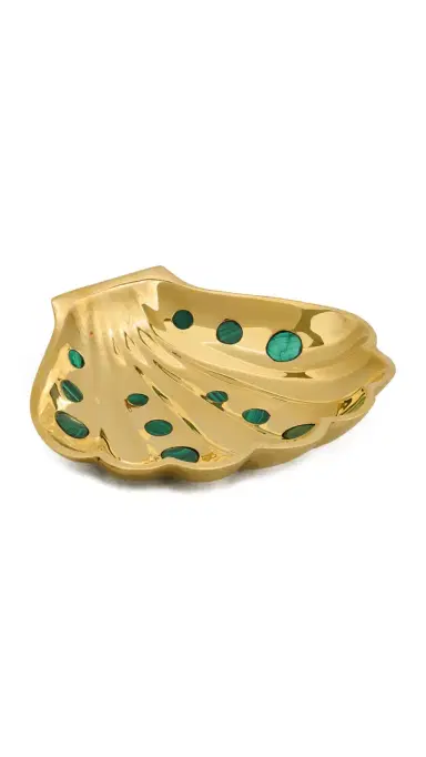 Jonathan Adler Brass Clam Shell Tray White/Gold One Size | Thumbnail 5