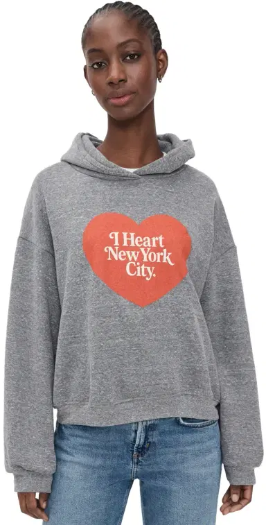 Sunny Somewhere NYC Heart Classic Hoodie Heather Grey XS | Thumbnail 1 Sunny Somewhere NYC Heart Classic Hoodie Heather Grey XS | Thumbnail 1