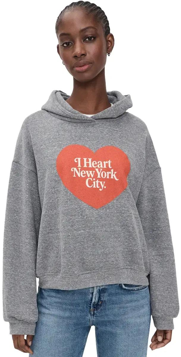 Sunny Somewhere NYC Heart Classic Hoodie Heather Grey