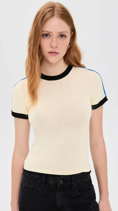 State & Lake Ringer Track Tee White/Cobalt/Black S | Thumbnail 2
