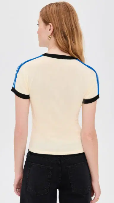 State & Lake Ringer Track Tee White/Cobalt/Black S | Thumbnail 3