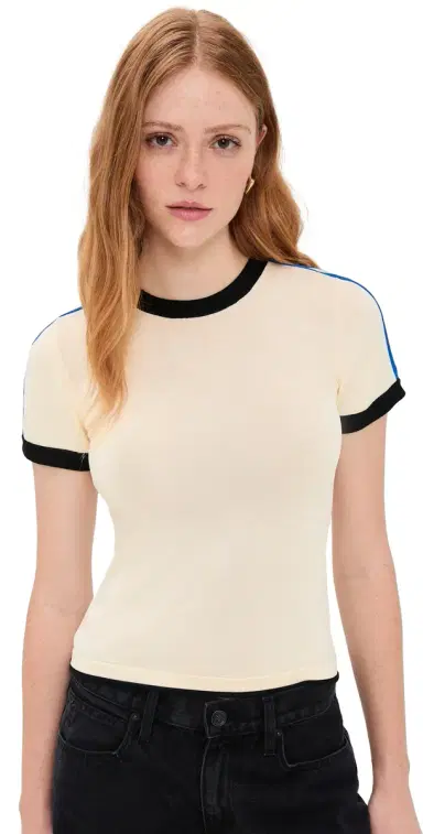 State & Lake Ringer Track Tee White/Cobalt/Black S | Thumbnail 1
