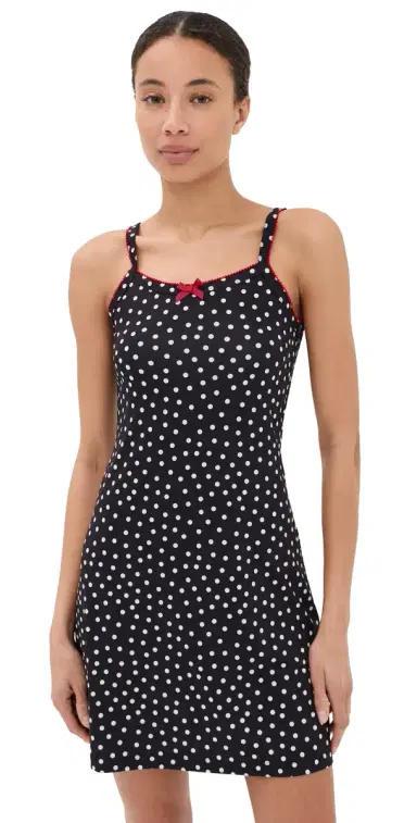 Caro Editions Slip Dress Black/White Dots | Thumbnail 1 Caro Editions Slip Dress Black/White Dots | Thumbnail 1