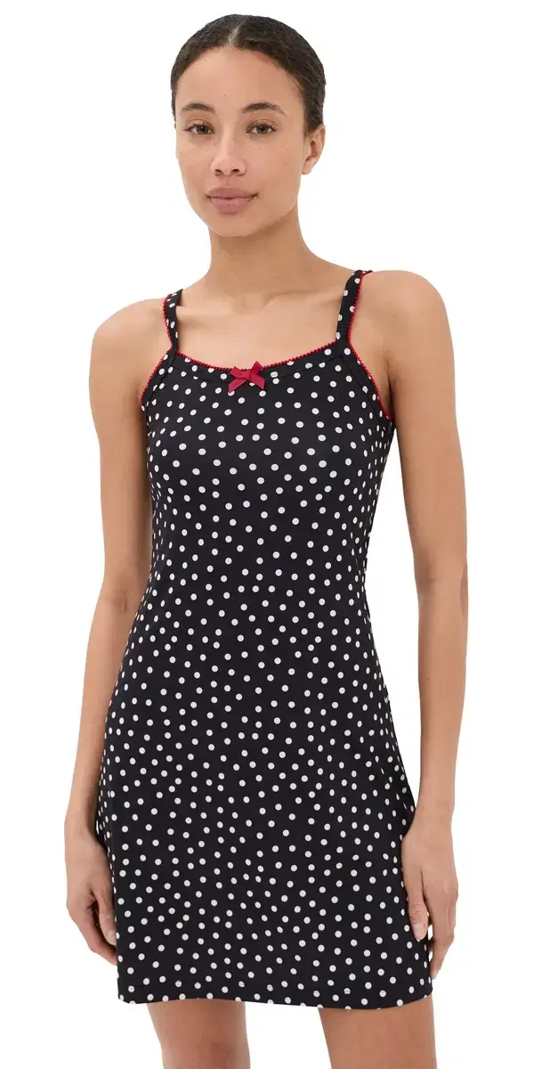 lip Dress Black/White Dots