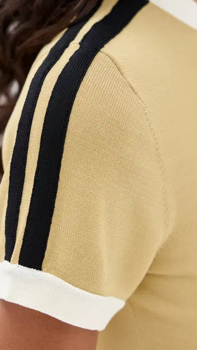 State & Lake Ringer Track Tee Khaki/Black/White S | Thumbnail 6