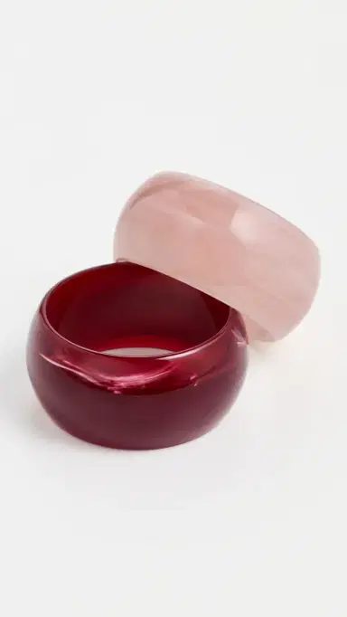 By Adina Eden Berry Blush Resin Bangle Stack Set Multi-Color | Thumbnail 2