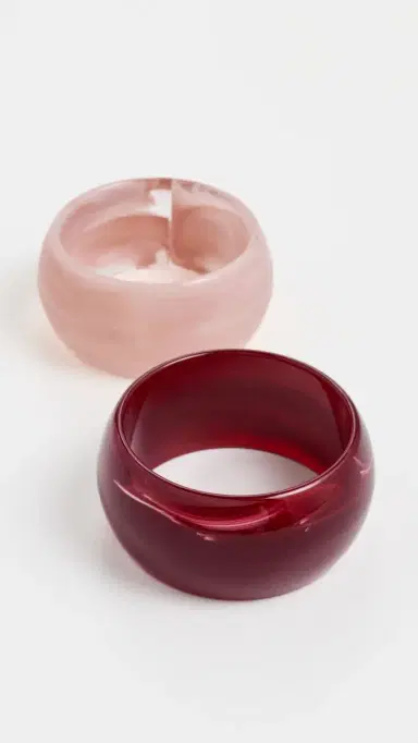 By Adina Eden Berry Blush Resin Bangle Stack Set Multi-Color | Thumbnail 4