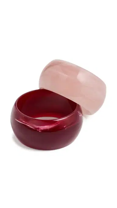 By Adina Eden Berry Blush Resin Bangle Stack Set Multi-Color | Thumbnail 6