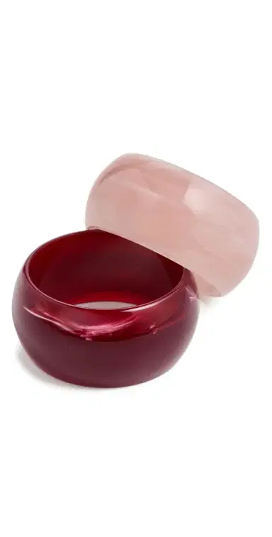By Adina Eden Berry Blush Resin Bangle Stack Set Multi-Color | Thumbnail 1