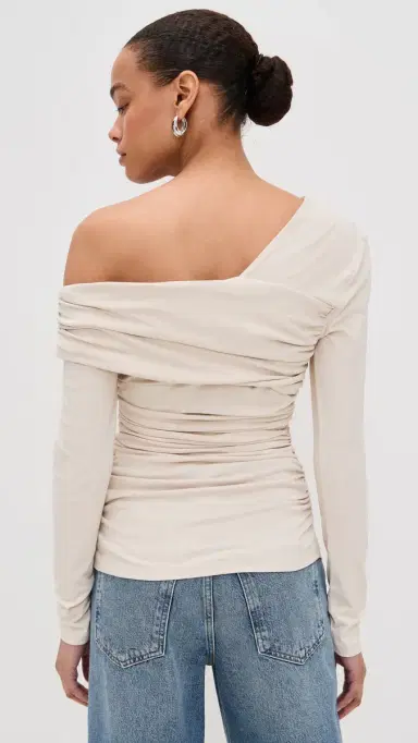 susana monaco Carryover One Shoulder Top Blanched Almond | Thumbnail 3