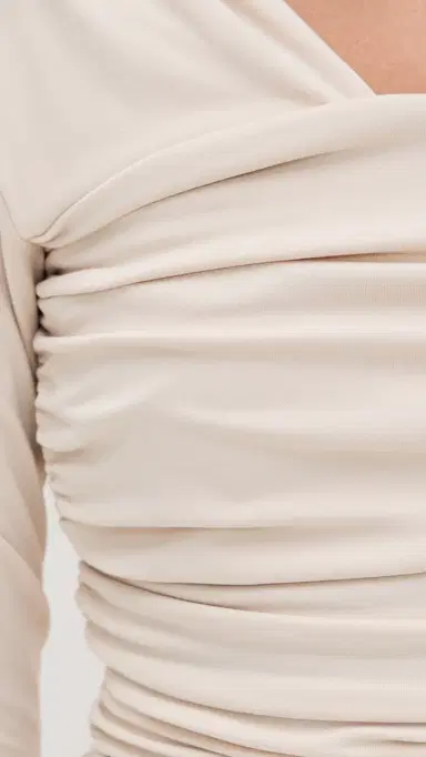 susana monaco Carryover One Shoulder Top Blanched Almond | Thumbnail 6