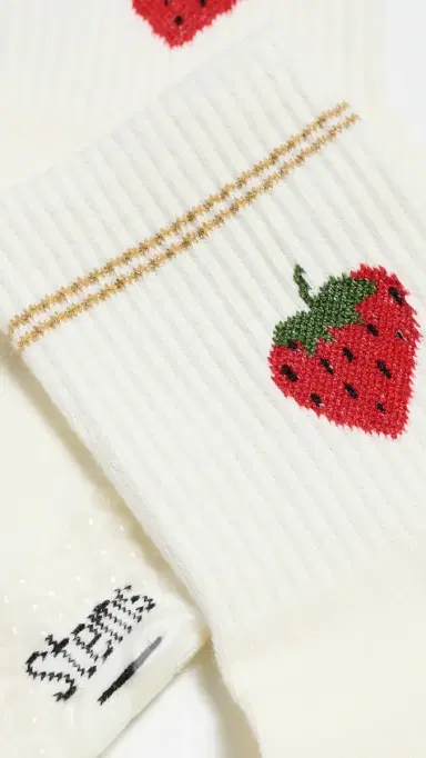 Stems Strawberry Grip Crew Socks One Size | Thumbnail 3