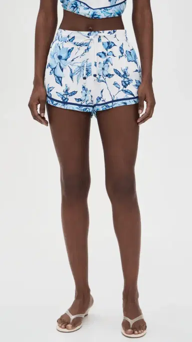 ROCOCO SAND Draw String Shorts White Blue | Thumbnail 2