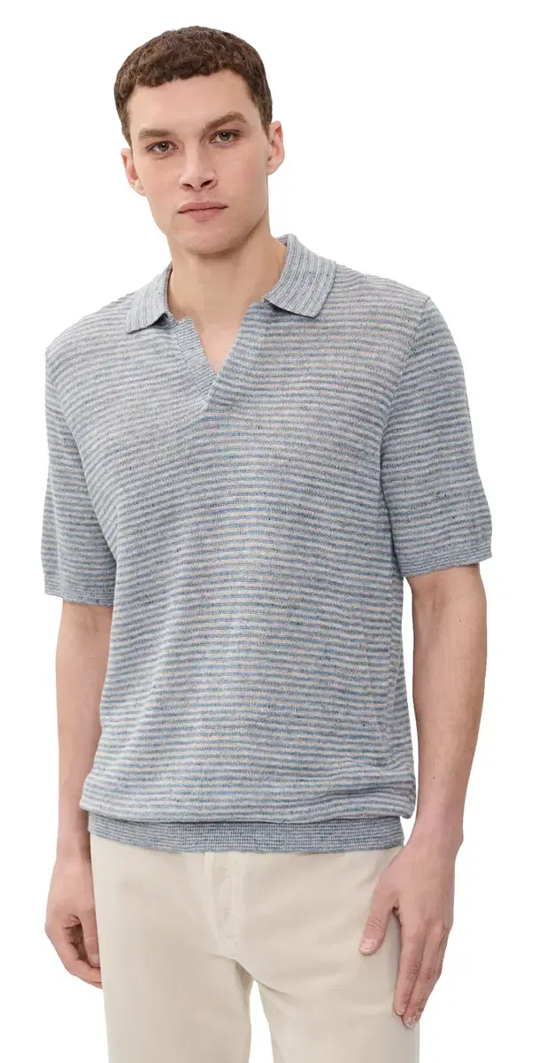 hort leeve Linen weater Polo hore Rock tripe