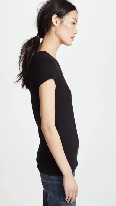 L'AGENCE Cory Crew Neck Tee Black | Thumbnail 4