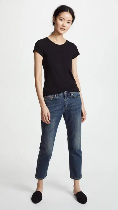 L'AGENCE Cory Crew Neck Tee Black | Thumbnail 5