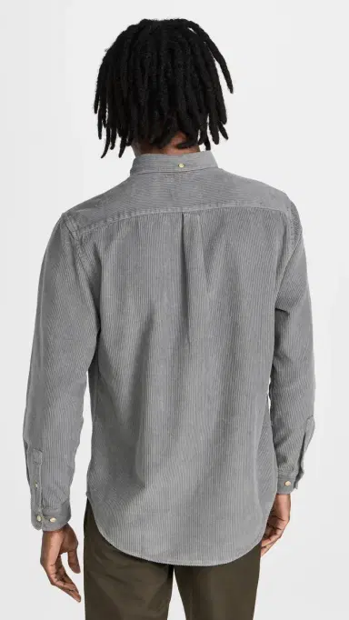 Portuguese Flannel Lobo Corduroy Shirt Anthracite M | Thumbnail 3