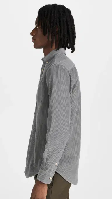 Portuguese Flannel Lobo Corduroy Shirt Anthracite M | Thumbnail 4