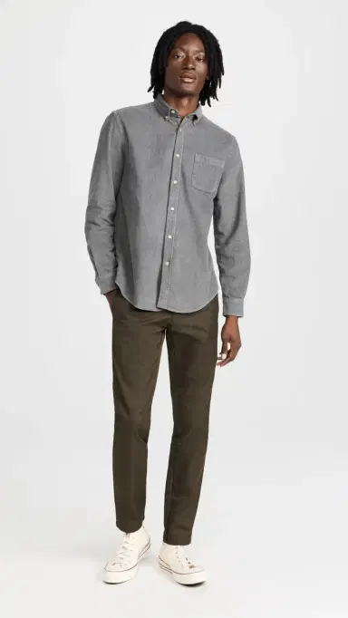 Portuguese Flannel Lobo Corduroy Shirt Anthracite M | Thumbnail 5