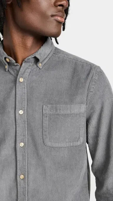 Portuguese Flannel Lobo Corduroy Shirt Anthracite M | Thumbnail 6