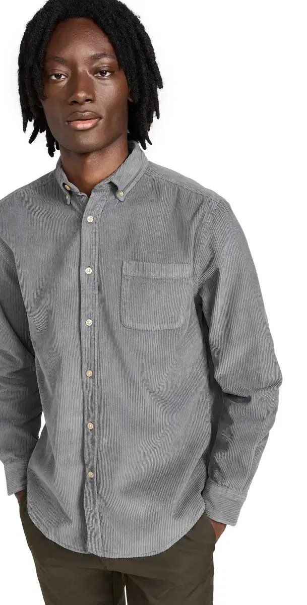Portuguese Flannel Lobo Corduroy Shirt Anthracite
