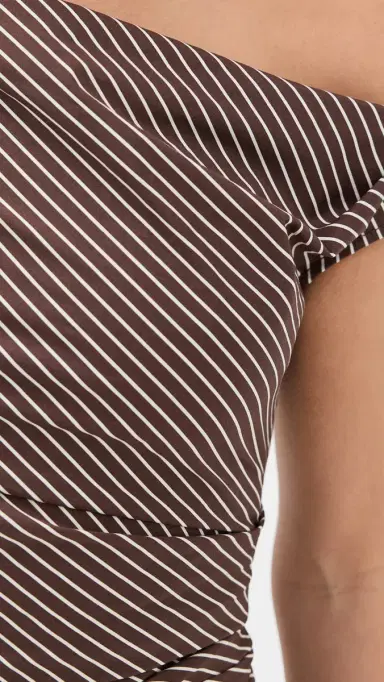 Staud Phare Mini Dress Dark Oak Micro Stripe 8 | Thumbnail 6