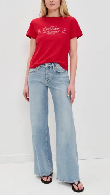 RE/DONE Mid Rise Wide Leg Jeans Mid 90s | Thumbnail 5