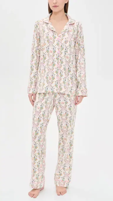 BedHead PJs Long Sleeve Long Pants Pajama Set Bunny Blooms | Thumbnail 2