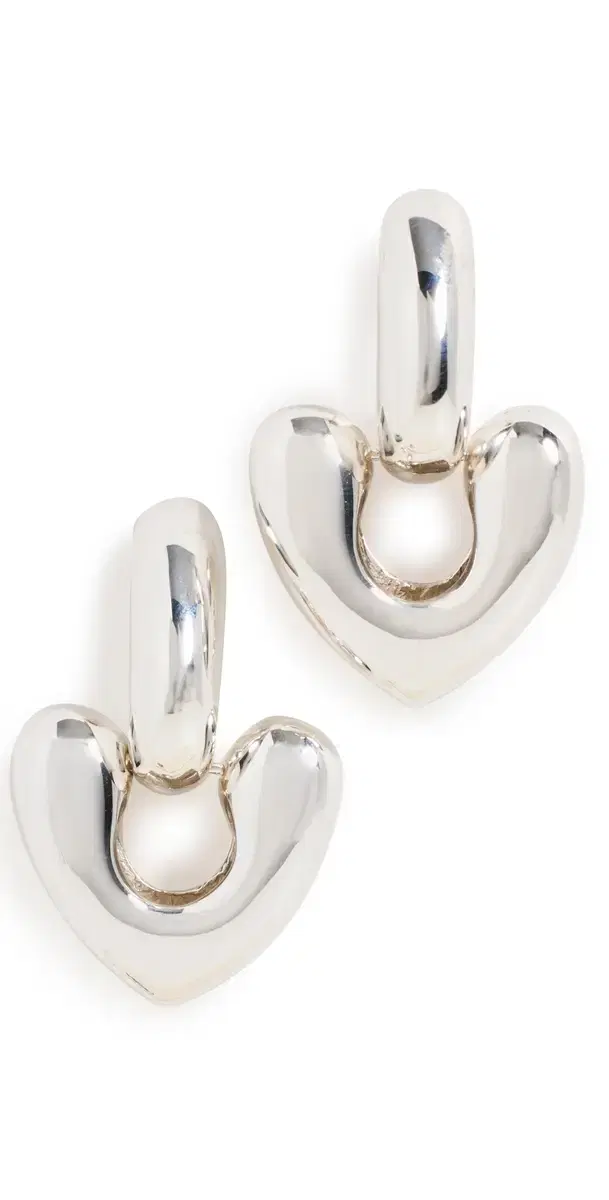Annika Inez Large Heart Drop Earring Silver One Size