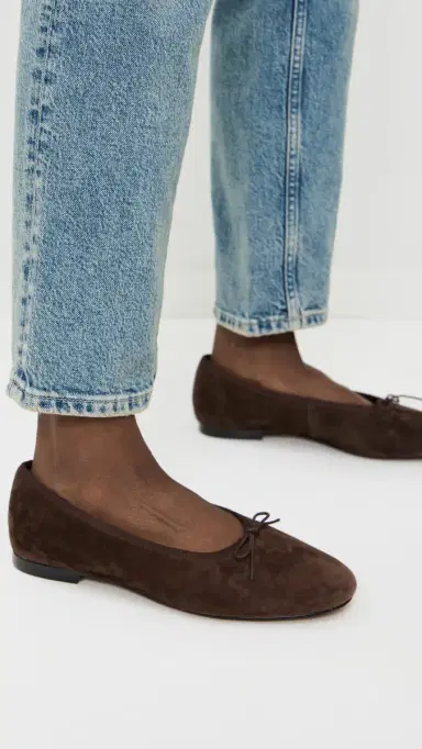 Madewell The April Ballet Flat in Suede Dark Carob | Thumbnail 3