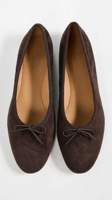 Madewell The April Ballet Flat in Suede Dark Carob | Thumbnail 6