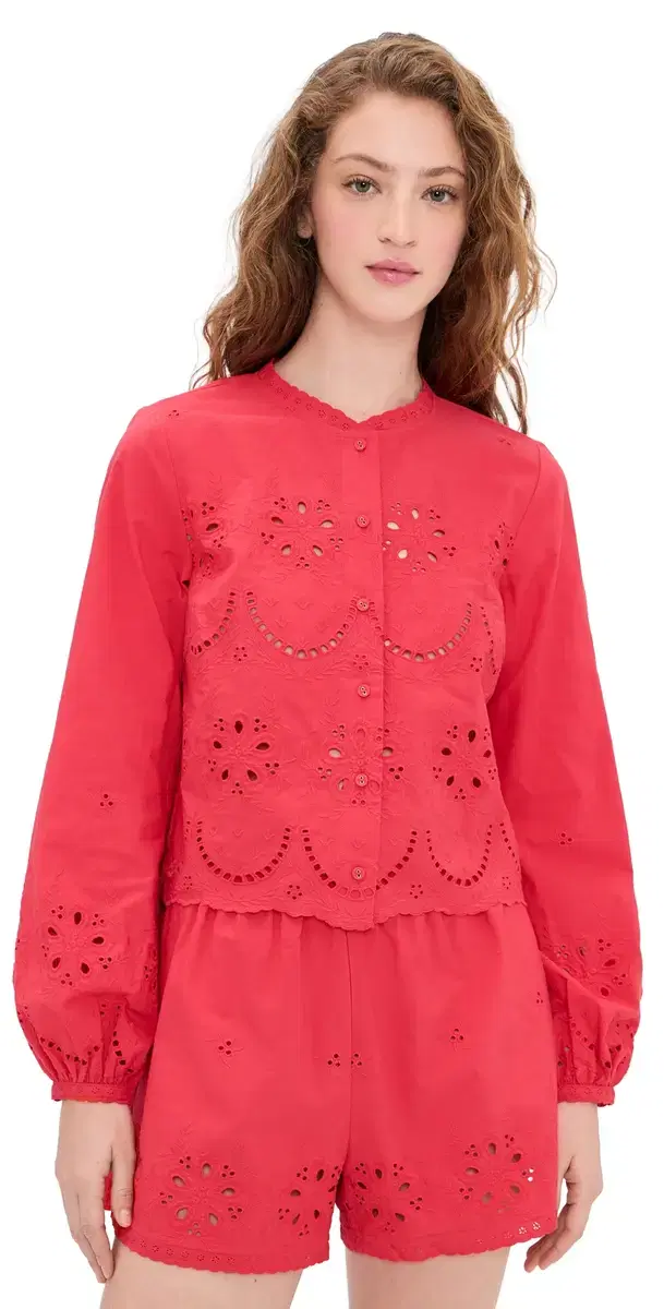 Kalena Cotton Blouse Candy Apple