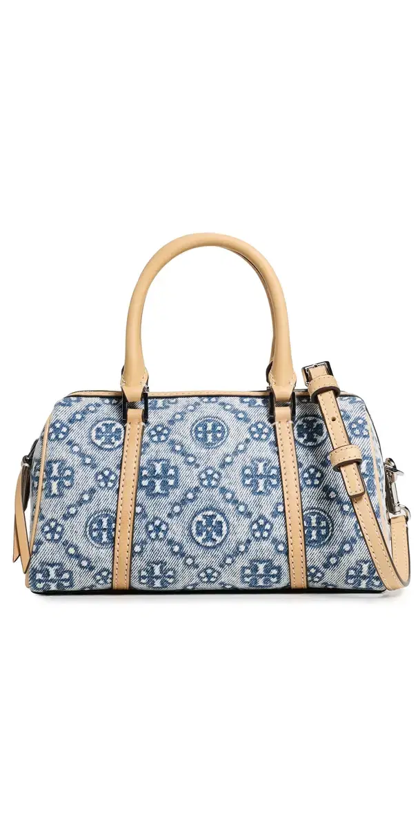 T Monogram Denim Mini Barrel Bag Powder Blue One Size