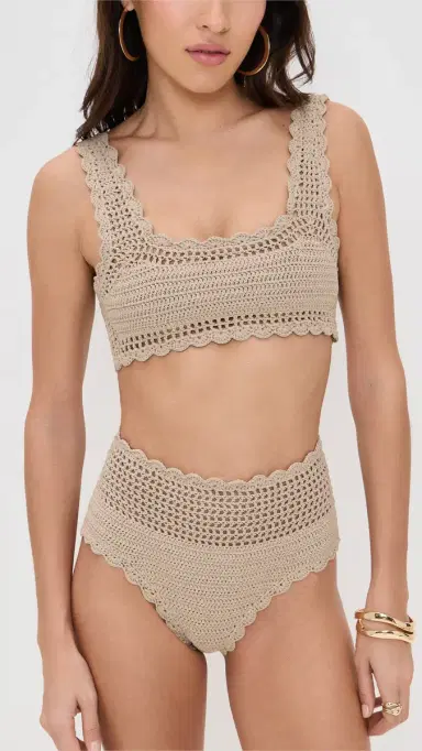 Beach Riot Andy Bikini Top Tan | Thumbnail 2