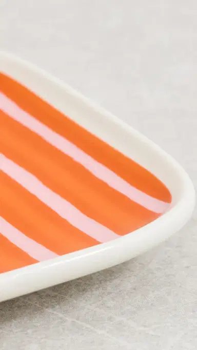 Marimekko Oiva Piccolo Plate White/Pink/Orange One Size | Thumbnail 4