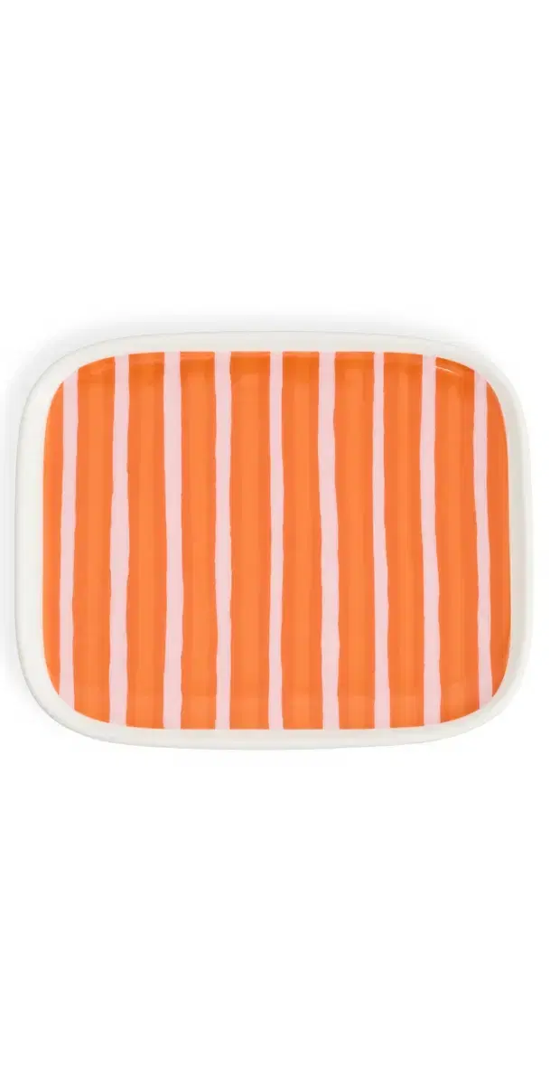 Marimekko Oiva Piccolo Plate White/Pink/Orange One Size