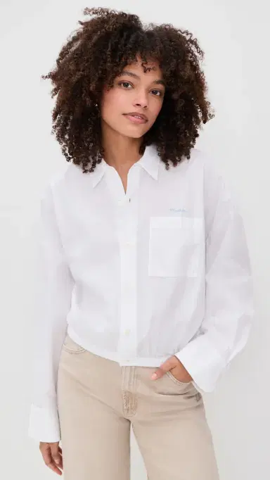 Mother The Scrunchie Frenchie Button Down White | Thumbnail 2 Mother The Scrunchie Frenchie Button Down White | Thumbnail 2