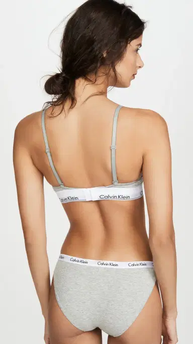 Calvin Klein Underwear Modern Cotton Lightly Lined Triangle Bralette Grey | Thumbnail 3