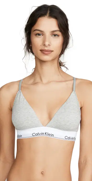 Calvin Klein Underwear Modern Cotton Lightly Lined Triangle Bralette Grey | Thumbnail 1