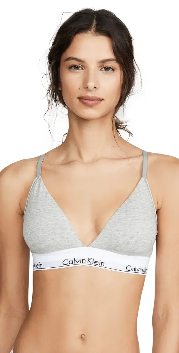 Modern Cotton ightly ined Triangle Bralette Grey