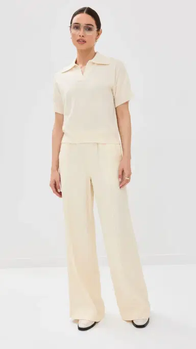 Sablyn Mirabelle Cashmere Relaxed Short Sleeve Polo Gardenia | Thumbnail 5 Sablyn Mirabelle Cashmere Relaxed Short Sleeve Polo Gardenia | Thumbnail 5