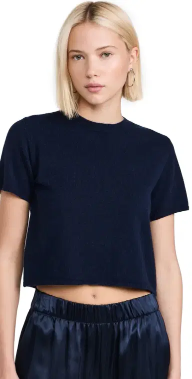 Sablyn Charleston Cashmere Short Sleeve Sweater Midnight Navy | Thumbnail 1 Sablyn Charleston Cashmere Short Sleeve Sweater Midnight Navy | Thumbnail 1