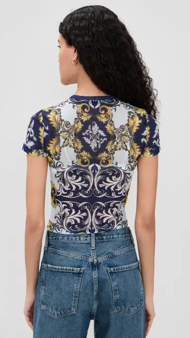 ALICE + OLIVIA Tess Mesh Tee Antique croll | Thumbnail 3 ALICE + OLIVIA Tess Mesh Tee Antique croll | Thumbnail 3