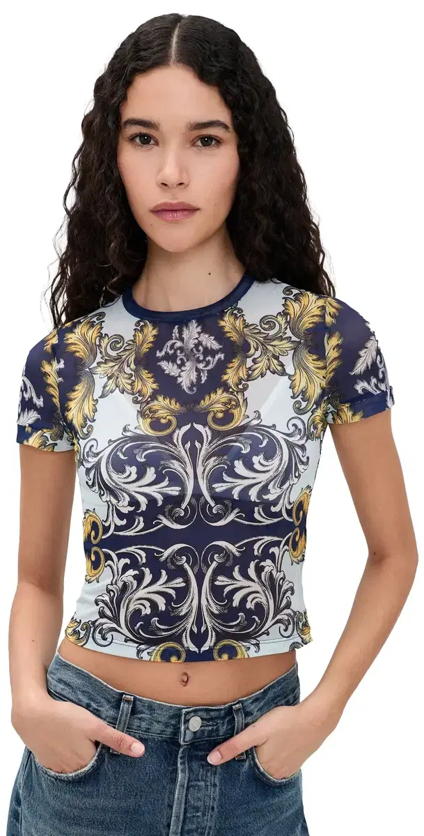 Tess Mesh Tee Antique croll