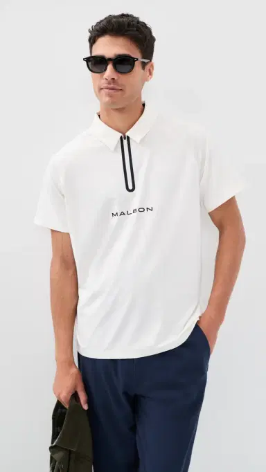 Malbon Performance Zip Raglan Polo White S | Thumbnail 2 Malbon Performance Zip Raglan Polo White S | Thumbnail 2