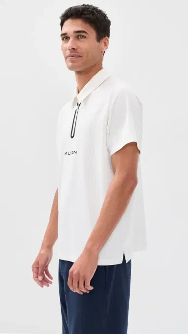 Malbon Performance Zip Raglan Polo White S | Thumbnail 4 Malbon Performance Zip Raglan Polo White S | Thumbnail 4