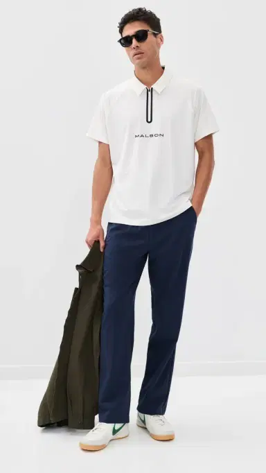 Malbon Performance Zip Raglan Polo White S | Thumbnail 5 Malbon Performance Zip Raglan Polo White S | Thumbnail 5